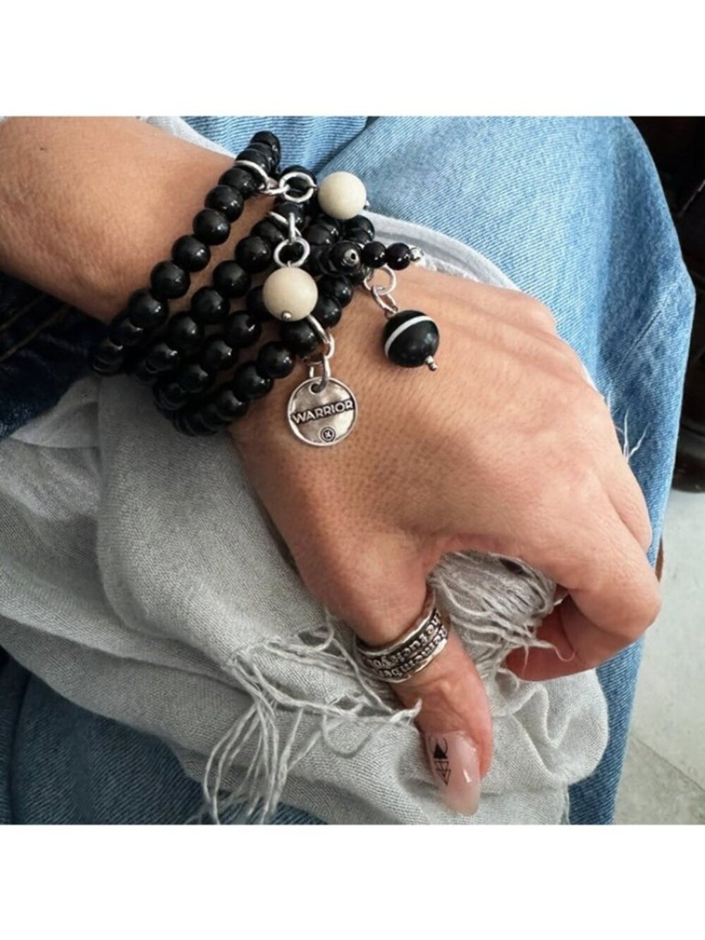 Katia Designs New WARRIOR Boho Wrap Necklace Bracelet Black